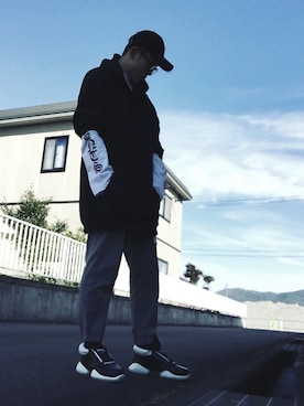 「R.SHEMISTEのアイテム」を使った、まこいさん（メンズ・185cm）の春コーディネート