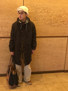 「WOOLRICH（ウールリッチ）のアイテム（マウンテンパーカー）」を使った、Mdskさん（メンズ・173cm）の冬コーディネート