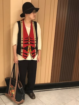 「PENDLETON（ペンドルトン）のアイテム（ベスト）」を使った、Mdskさん（メンズ・173cm）の春コーディネート