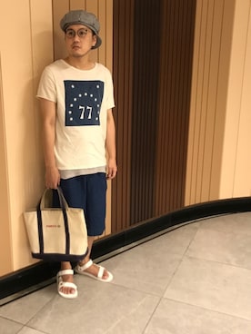 「ワークキャップ」｜「アイテム（キャスケット）」を使った、Mdskさん（メンズ・173cm）の夏コーディネート