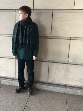 「ブラックウォッチ」｜「アイテム（ブーツ）」を使った、Mdskさん（メンズ・173cm）の秋コーディネート