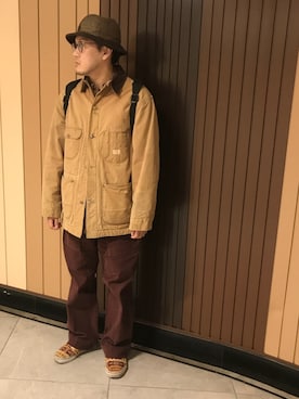 「WOOLRICH（ウールリッチ）のアイテム（パンツ）」を使った、Mdskさん（メンズ・173cm）の冬コーディネート