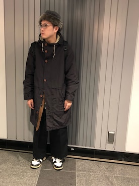 「WOOLRICH（ウールリッチ）のアイテム（マウンテンパーカー）」を使った、Mdskさん（メンズ・173cm）の冬コーディネート