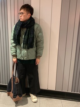 「ジャックパーセル」｜「アイテム（ダウンジャケット/コート）」を使った、Mdskさん（メンズ・173cm）の冬コーディネート