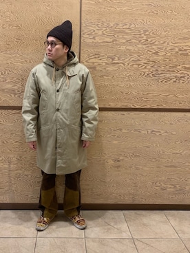 「フードコート」｜「アイテム（ミリタリージャケット）」を使った、Mdskさん（メンズ・173cm）の冬コーディネート