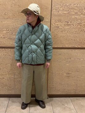 「Eddie Bauer（エディーバウアー）のアイテム（ダウンジャケット/コート）」を使った、Mdskさん（メンズ・173cm）の春コーディネート