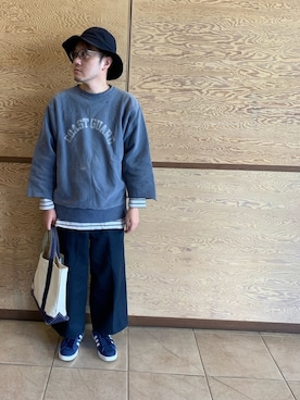 「マリンコーデ」｜「アイテム（スウェット）」を使った、Mdskさん（メンズ・173cm）の春コーディネート