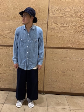 「ボーダーソックス」｜「アイテム（サンダル）」を使った、Mdskさん（メンズ・173cm）の春コーディネート