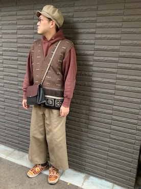 「アイテム（キャスケット）」を使った、Mdskさん（メンズ・173cm・30代）の冬コーディネート