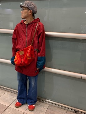 「ヒッコリー」｜「アイテム（ナイロンジャケット）」を使った、Mdskさん（メンズ・173cm）の春コーディネート