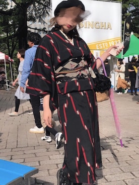 「KROFUNE（クロフネ）のアイテム」を使った、natsuさん（レディース・160cm）の夏コーディネート