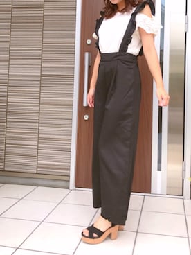「rps（アールピーエス）のアイテム（サロペット/オーバーオール）」を使った、MOMO♡さん（レディース・155cm）の夏コーディネート