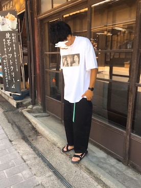 「soe（ソーイ）のアイテム（Tシャツ/カットソー）」を使った、yu_oさん（メンズ・174cm）の夏コーディネート
