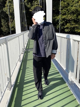 「THEE（シー）のアイテム（パンツ）」を使った、yu_oさん（メンズ・174cm）の冬コーディネート