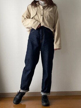 「コーデュロイシャツ」｜Reiさん（レディース・154cm）の春コーディネート