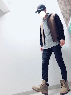 「SHAREEF（シャリーフ）のアイテム（ブルゾン）」を使った、jun。nさん（メンズ・178cm）の秋コーディネート