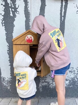 「Right-on（ライトオン）のアイテム（パーカー）」を使った、an☺︎さん（キッズ・125cm）の春コーディネート