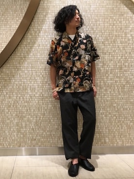 「Journal Standard TRISECT（トライセクト）のアイテム（スリッポン）」を使った、下村さん（メンズ・176cm）の夏コーディネート