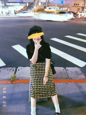 「A land（エーランド）のアイテム（ハンチング/ベレー帽）」を使った、Yuching Au-Yeungさん（レディース・150cm）の秋コーディネート