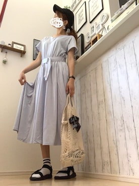 「くつした」｜「アイテム（ワンピース/ドレス）」を使った、yumekaさん（レディース・165cm）の夏コーディネート