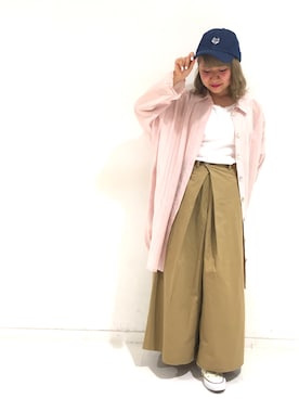 「RNA（アールエヌエー）のアイテム（キャップ）」を使った、kaorinさん（レディース・153cm）の春コーディネート