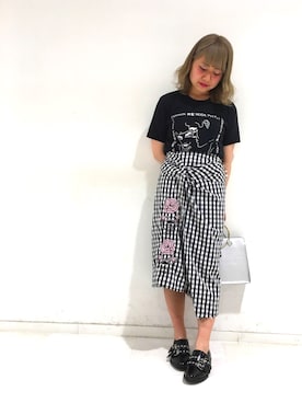 「RNA（アールエヌエー）のE4392 ダブルストラップローファー（ローファー）」を使った、kaorinさん（レディース・153cm）の春コーディネート