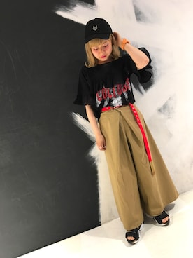 「RNA（アールエヌエー）のアイテム（帽子）」を使った、kaorinさん（レディース・153cm）の春コーディネート