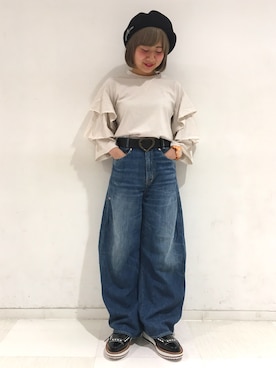 「RNA（アールエヌエー）のアイテム（帽子）」を使った、kaorinさん（レディース・153cm）の夏コーディネート