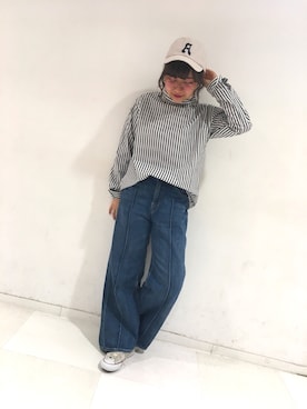 「ハイネックトップス」｜kaorinさん（レディース・153cm）の冬コーディネート