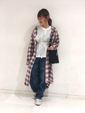 「RNA（アールエヌエー）のアイテム（その他アウター）」を使った、kaorinさん（レディース・153cm）の春コーディネート