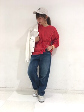 「RNA」｜「アイテム（デニムジャケット）」を使った、kaorinさん（レディース・153cm）の春コーディネート