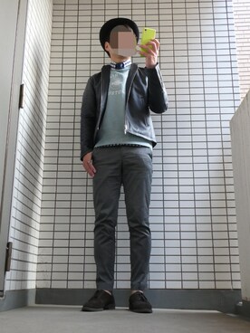 「URBAN RESEARCH Sonny Label（アーバンリサーチサニーレーベル）のアイテム（ライダースジャケット）」を使った、Leonさん（メンズ・177cm）の冬コーディネート