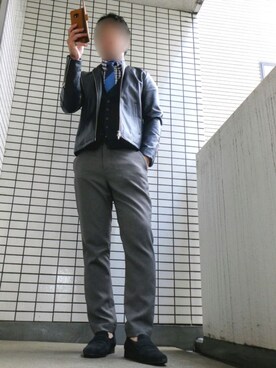 「URBAN RESEARCH Sonny Label（アーバンリサーチサニーレーベル）のアイテム（ライダースジャケット）」を使った、Leonさん（メンズ・177cm）の冬コーディネート