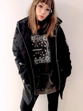 「B-SIDE（ビーサイド）のアイテム（ジャケット/アウター）」を使った、miffyさん（レディース・153cm）の冬コーディネート