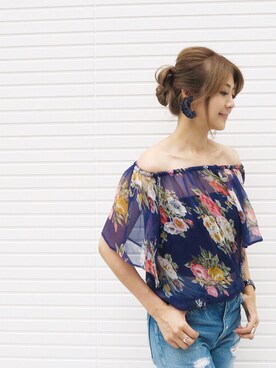「花柄 トップス」｜Yukimiさん（レディース・168cm）の夏コーディネート