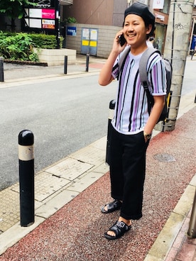 「CLANE（クラネ）のアイテム（パンツ）」を使った、YukiTakedaさん（メンズ・167cm）の夏コーディネート