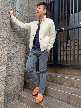 「YANUK（ヤヌーク）のアイテム（パンツ）」を使った、YukiTakedaさん（メンズ・167cm）の冬コーディネート