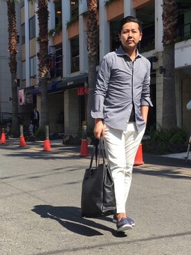 「アイテム（スリッポン）」を使った、YukiTakedaさん（メンズ・167cm・20代）の春コーディネート