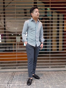 「アイテム（スリッポン）」を使った、YukiTakedaさん（メンズ・167cm・20代）の春コーディネート