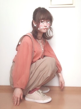 「美容師」｜「アイテム（サロペット/オーバーオール）」を使った、ちびたまさん（レディース・150cm）の夏コーディネート