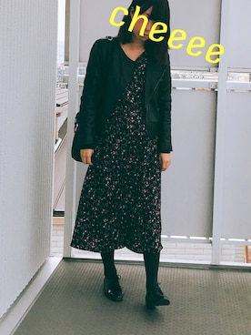 「VIS（ビス）のアイテム（ライダースジャケット）」を使った、Chie_eさん（レディース・159cm）の春コーディネート