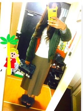 「SpRay（スプレイ）のアイテム（ミリタリージャケット）」を使った、のぞみーるさん（レディース・160cm）の冬コーディネート