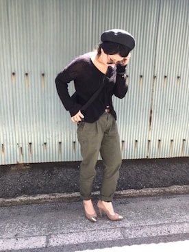 Manami さんの「Paper Beret」を使ったコーディネート