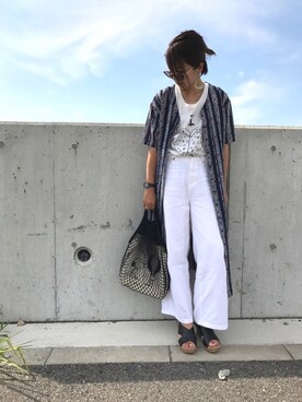 「monkey bite（モンキーバイト）のアイテム」を使った、Manami さん（レディース・163cm）の夏コーディネート