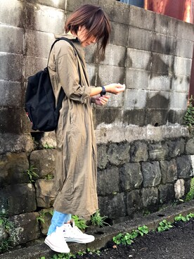 「NBA（エヌビーエー）のアイテム（バッグ）」を使った、Manami さん（レディース・163cm）の秋コーディネート