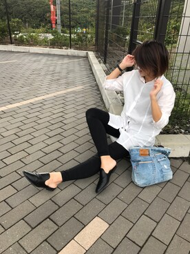 「Right-on（ライトオン）のアイテム（シャツワンピース）」を使った、Manami さん（レディース・163cm）の秋コーディネート
