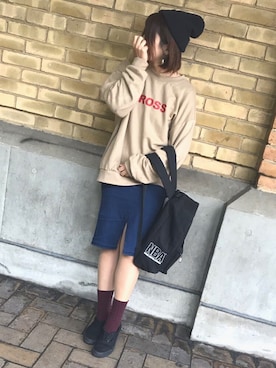 「NBA（エヌビーエー）のアイテム（バッグ）」を使った、Manami さん（レディース・163cm）の秋コーディネート