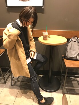 「Right-on（ライトオン）のアイテム（シャツワンピース）」を使った、Manami さん（レディース・163cm）の秋コーディネート