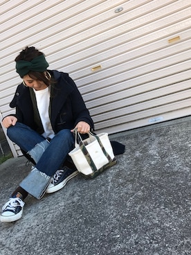 「Rodeo Crowns（ロデオクラウンズ）のアイテム（ダッフルコート）」を使った、Manami さん（レディース・163cm）の冬コーディネート