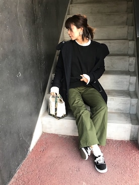 「Rodeo Crowns（ロデオクラウンズ）のアイテム（ダッフルコート）」を使った、Manami さん（レディース・163cm）の冬コーディネート